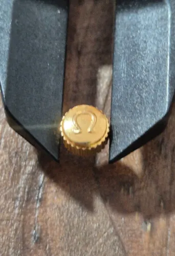 Coroa Omega Original Vintage 4,9mm Dourada - Anos 70/90 - Reposição e Restauração