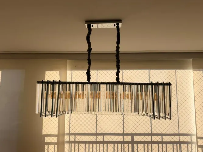 Lustre retangular de cristal 1,20 m