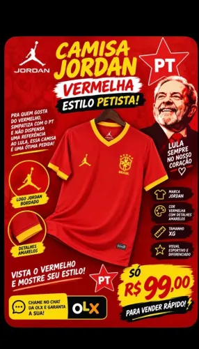 Camisa Vermelha Brasil Lula 2026