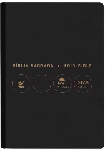 Biblia Sagrada Bilingue Portugues - Ingles (NVI e NIV) Luxo Preta - Editora Vida