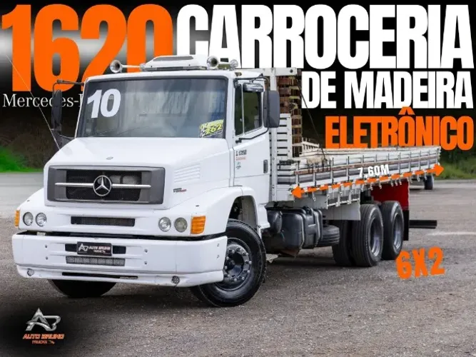 MB 1620 L Eletrônico 6x2 Carroceria - Cabine Muito Conservada + Interclima + Rádio PX