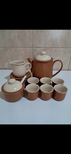 Jogo de café e chá em cerâmica vitrificada
