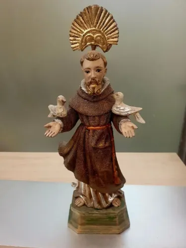 São Francisco De Assis Resina Com Resplendor 30cm