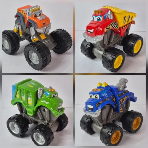 4 Carrinhos grandes Tonka Chuck & Friends (Hasbro) - Feitos de metal (die-cast)