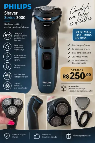 Barbeador Philips Série 3000