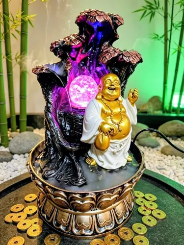 Fonte de Água Buda da Fortuna 30cm