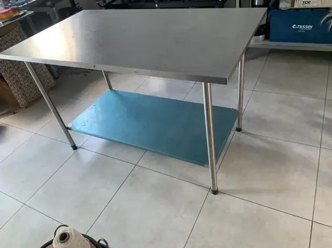 Bancada de inox 140x80 cm altura 90 cm