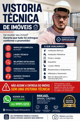 VISTORIA TÉCNICA DE IMÓVEIS EM MANAUS E REGIÃO!