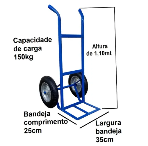 Carrinho Carro de Carga 150kg altura de 1,10mt