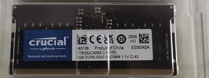 Memória CRUCIAL 8GB Ram de Notebook DDR5-5200