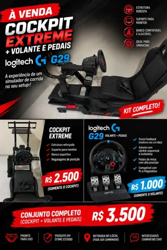 VENDO COCKPIT EXTREME COMPLETO + VOLANTE G29!