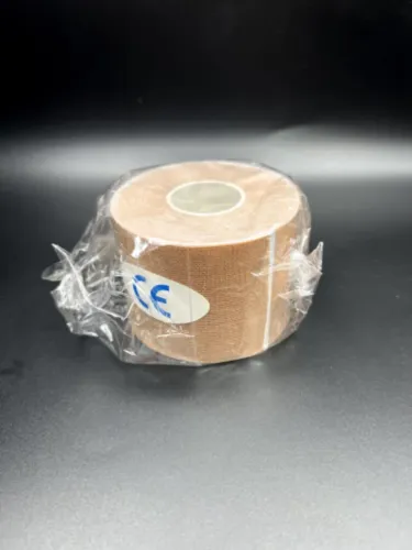 BANDAGEM ELASTICA KINESIO PARA SUPORTE MUSCULAR COR BEGE