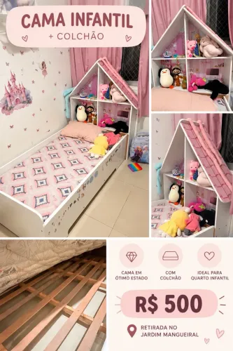Cama Casinha + Colchão 