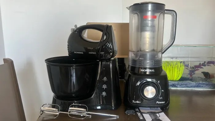 Batedeira + Liquidificador Mondial - Kit 2 Peças