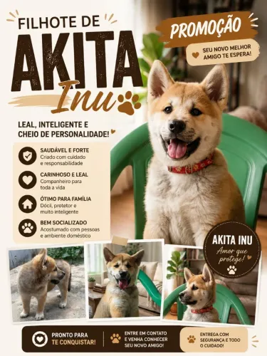 Filhote de Akita Inu - Lindo, saudável e muito carinhoso 