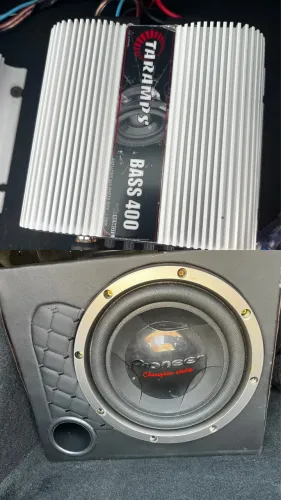 PIONEER TS-W308D4 + TARAMPS BASS 400 na caixa DUTADA.