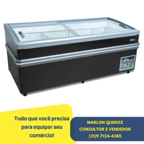 Ilha para Congelados Vidro Curvo 2M Polar