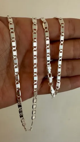 Corrente Piastrine 3,6mm 70cm em Prata 925 italiana MACIÇA 