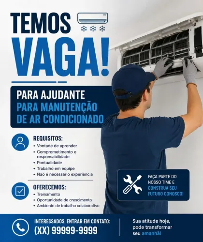 Temos vaga pra ajudante início mediato