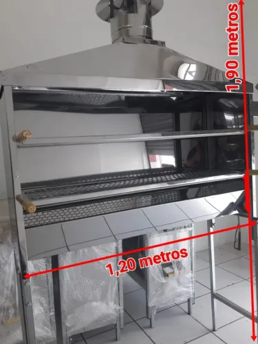 CARRINHO DE CHURRASCO GRANDE PROFISSIONAL NOVO DE AÇO INOX 