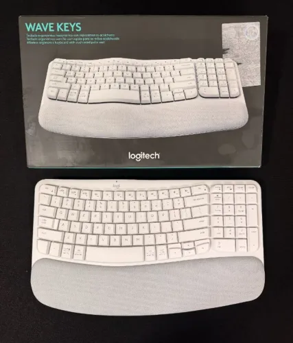 Teclado Logitech Wave Keys - Branco - Usado