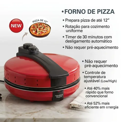 Forno De Pizza E Massas Elétrico Hamilton Beach