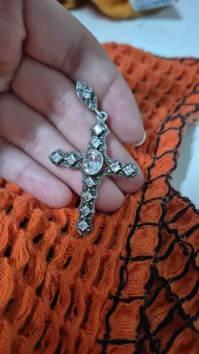 Pingente de Cruz com zirconias prata 925