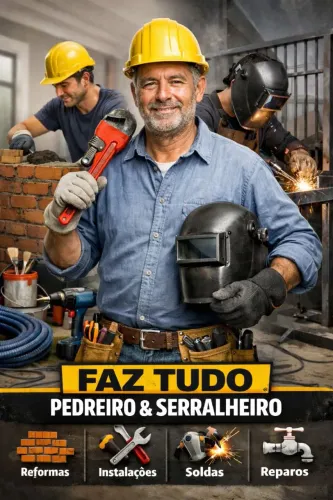 ? FAZ-TUDO - PEDREIRO & SERRALHEIRO<br>Serviço completo para sua casa ou
