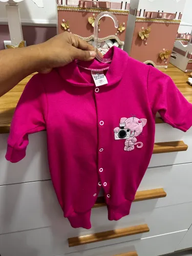 Kit C/5 Macacoes Bebe Para Menina P Algodao