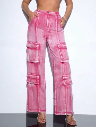 Calça cargo rosa
