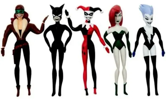 Kit 5 Mini Bonecas Vilãs Do Batman DC Comics New Toys Arlequina