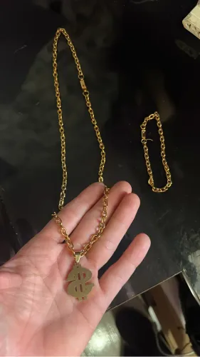 Corrente e bracelete banhado a Ouro 18K pra vender hoje