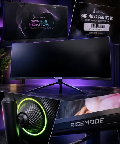 Monitor 34 Ultrawide Gamer Rise Mode Nova 01 2K 165Hz 1ms HDR400 LACRADO COM NOTA FISCAL