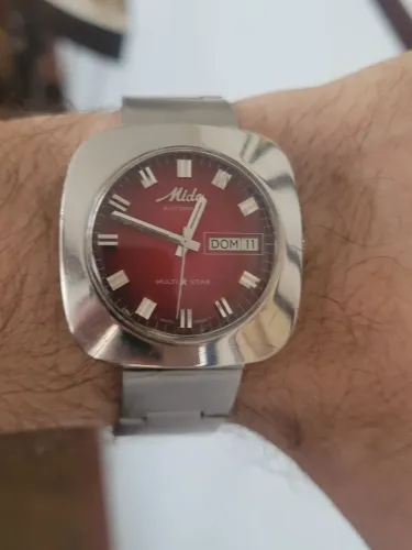 Relógio mido automático Dial vermelho revisado/ vale muito mais pra sair logo