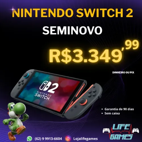 Nintendo Switch 2 seminovo com garantia, loja física