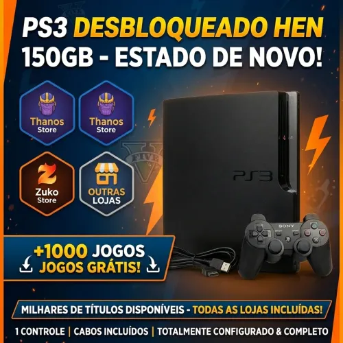 PS3 DESBLOQUEADO HEN (MAIS DE MIL JOGOS)