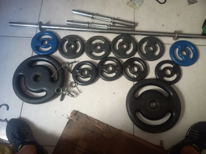 Barras maciças mais anilhas 