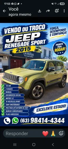 Jeep Renegade Sport 1.8 4X2 Flex 16V Mec. 2016