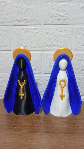 Kit 2 Nsa. Sra. Aparecida Minimalista Azul/Branco/Preto