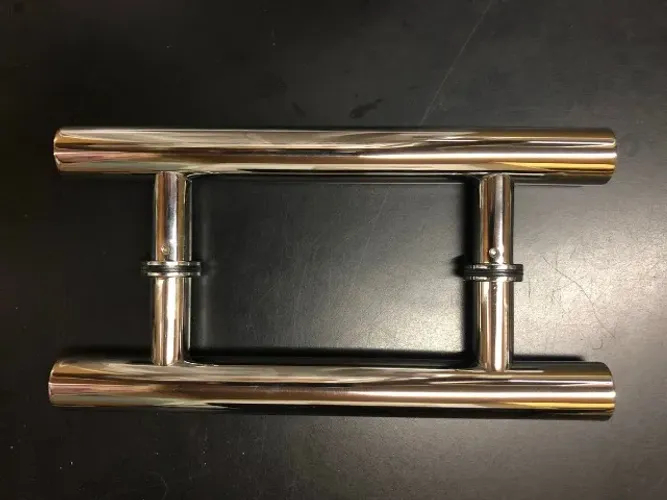 puxador h tubular para porta de vidro blindex cromado