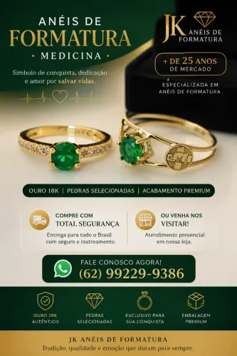 Anéis de Formatura para Medicina em Ouro 18k