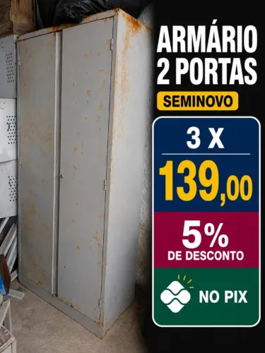 ARMARIO EM AÇO 2 PORTAS
