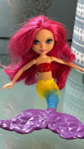 Mini Sereia Barbie Fairy Cabelo Rosa