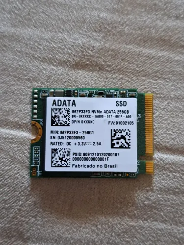 SSD NvME M.2 Adata (Dell OEM) 256GB saudável 
