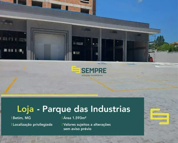 Loja para alugar no bairro Parque das Indústrias em Betim/MG.