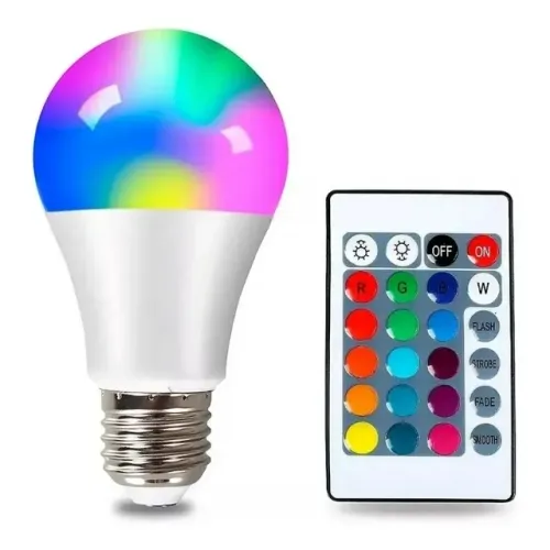 Lâmpada LED Iluminação Colorida 16 Cores 5W com Controle Remoto