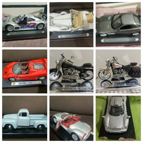 Vendo carrinhos de coleção. 05 grandes, 02 motos e três carros médios. Valor total R$450,0