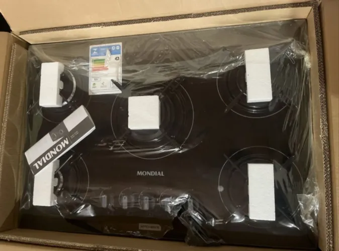 Cooktop a gás 5 bocas Mondial Preto/inox bivolt