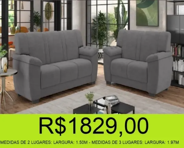 sofá 2 e 3 lugares - compre hoje e receba em até 72 horas