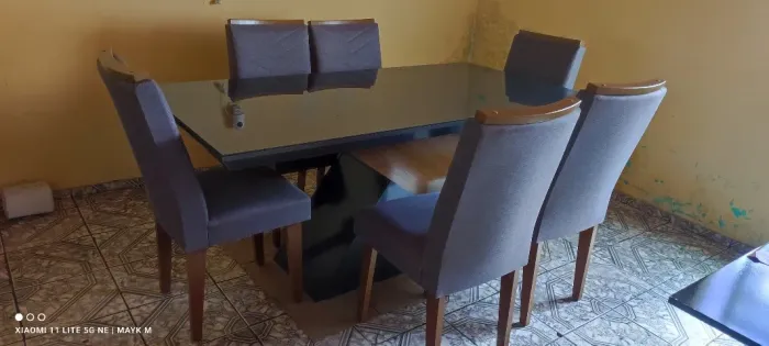 Mesa de Jantar Retangular 6 cadeiras 